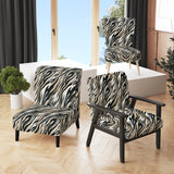 Beige And Black Zebra Sophistication - Modern Accent Chair