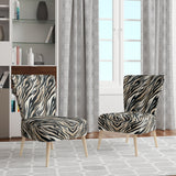 Beige And Black Zebra Sophistication - Modern Accent Chair