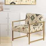 Tribal Nomad Boho Pattern- Upholstered Accent Chair