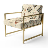 Tribal Nomad Boho Pattern- Upholstered Accent Chair