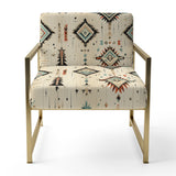 Tribal Nomad Boho Pattern- Upholstered Accent Chair