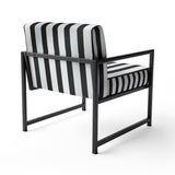 Black And White Striped Lines Harmony- Upholstered Accent Chair