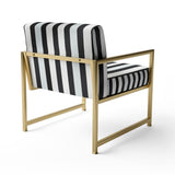 Black And White Striped Lines Harmony- Upholstered Accent Chair