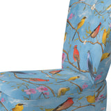 Multi-Colour Birds On Blue Branches - Upholstered Accent Chair