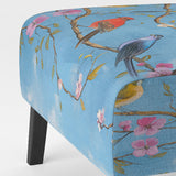 Multi-Colour Birds On Blue Branches - Upholstered Accent Chair