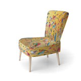 Multi-Colour Bird On Tree - Upholstered Farmhouse Accent Chair