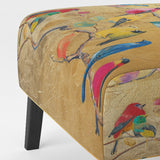 Multi-Colour Bird On Tree - Upholstered Farmhouse Accent Chair