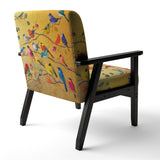 Multi-Colour Bird On Tree - Upholstered Farmhouse Accent Chair