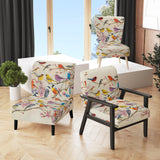 Multi-Colour Birds On Cream Branches - Upholstered Accent Chair