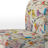 Multi-Colour Birds On Cream Branches - Upholstered Accent Chair
