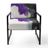 Purple And Black Abstract Watercolor Split - Upholstered Accent Chair
