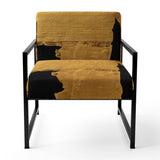 Gilded Gold And Black Abstract Strokes - Upholstered Accent Chair
