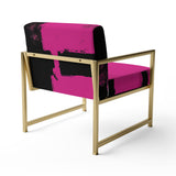 Magenta And Black Bold Abstract Strokes - Upholstered Accent Chair
