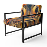 Orange Buttlerfly in Watercolor Painting Floral Accent Chair