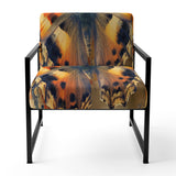 Orange Buttlerfly in Watercolor Painting Floral Accent Chair