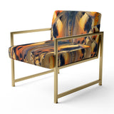 Orange Buttlerfly in Watercolor Painting Floral Accent Chair