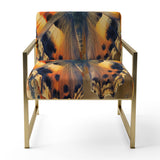 Orange Buttlerfly in Watercolor Painting Floral Accent Chair