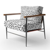 Black And White Abstract Brushstrokes - Upholstered Accent Chair