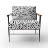 Black And White Abstract Brushstrokes - Upholstered Accent Chair