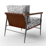 Black And White Abstract Brushstrokes - Upholstered Accent Chair