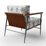 Navy Ink Splatter On Cream - Upholstered Accent Chair
