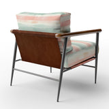 Pastel Mint And Peach Watercolor Stripes - Upholstered Accent Chair