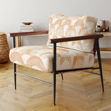 Peach Watercolor Scallop Arches - Upholstered Accent Chair
