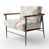 Beige Damask Paisley Scrollwork - Upholstered Accent Chair