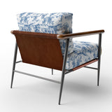 Blue Toile Countryside Landscape - Upholstered Accent Chair