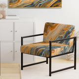 Segment Layers of Marbled Rock Mid-Century Accent Chair