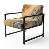Segment Layers of Marbled Rock Mid-Century Accent Chair