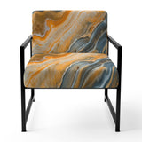 Segment Layers of Marbled Rock Mid-Century Accent Chair
