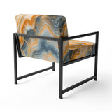 Segment Layers of Marbled Rock Mid-Century Accent Chair