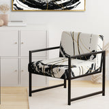 Gold Metallic Circle Modern Glam Accent Chair