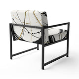 Gold Metallic Circle Modern Glam Accent Chair