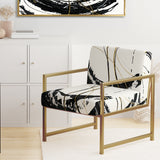 Gold Metallic Circle Modern Glam Accent Chair