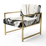 Gold Metallic Circle Modern Glam Accent Chair