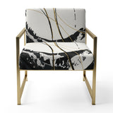 Gold Metallic Circle Modern Glam Accent Chair