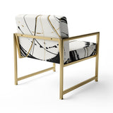 Gold Metallic Circle Modern Glam Accent Chair