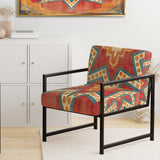 Moroccan Orange Tiles Collage I Bohemian Chic Accent Chair