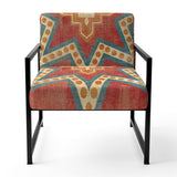 Moroccan Orange Tiles Collage I Bohemian Chic Accent Chair