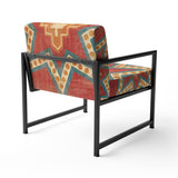 Moroccan Orange Tiles Collage I Bohemian Chic Accent Chair