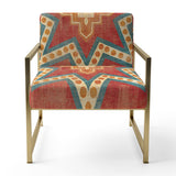 Moroccan Orange Tiles Collage I Bohemian Chic Accent Chair