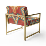 Moroccan Orange Tiles Collage I Bohemian Chic Accent Chair
