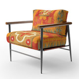 Moroccan Orange Tiles Collage II Bohemian Chic Accent Chair