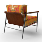 Moroccan Orange Tiles Collage II Bohemian Chic Accent Chair