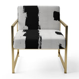Black & White Crossing Paths II Modern Accent Chair