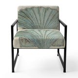 Seastar and Blue Sea Shell II Nautical & Coastal Accent Chair