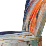 Orange And Blue Abstract Expression - Upholstered Accent Chair