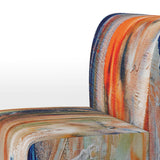 Orange And Blue Abstract Expression - Upholstered Accent Chair